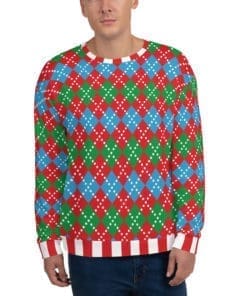 Blue Green & Red Ugly Christmas Sweater
