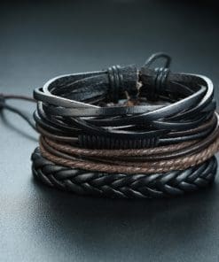 Mixed Leather Bracelet Set