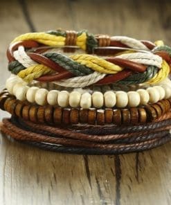 Mixed Leather Bracelet Set
