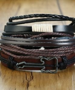 Guitar Leather Bracelet Set
