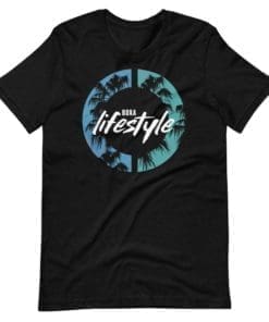 BOXA Blue Green Palms Cotton T-Shirt