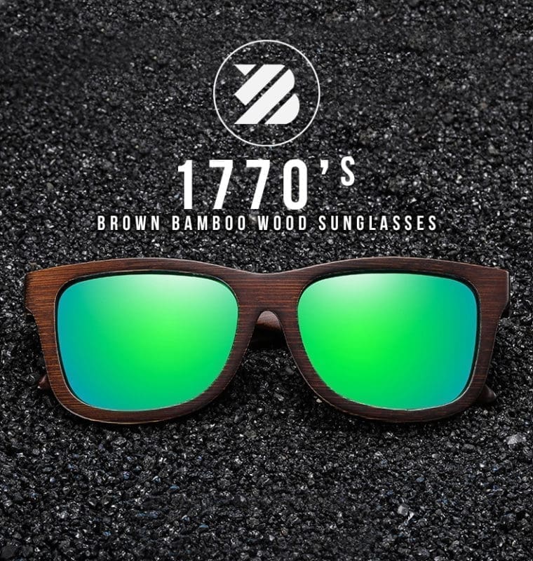 BOXA 1770's Brown Bamboo Sunglasses
