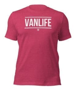 VANLIFE Tshirt Front Raspberry Pink
